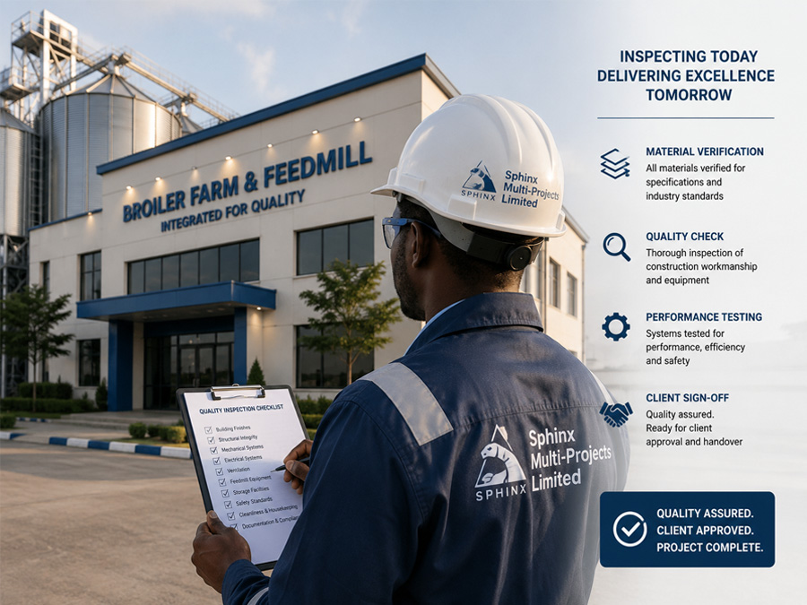 Materials and quality inspection ahead of client sign-off